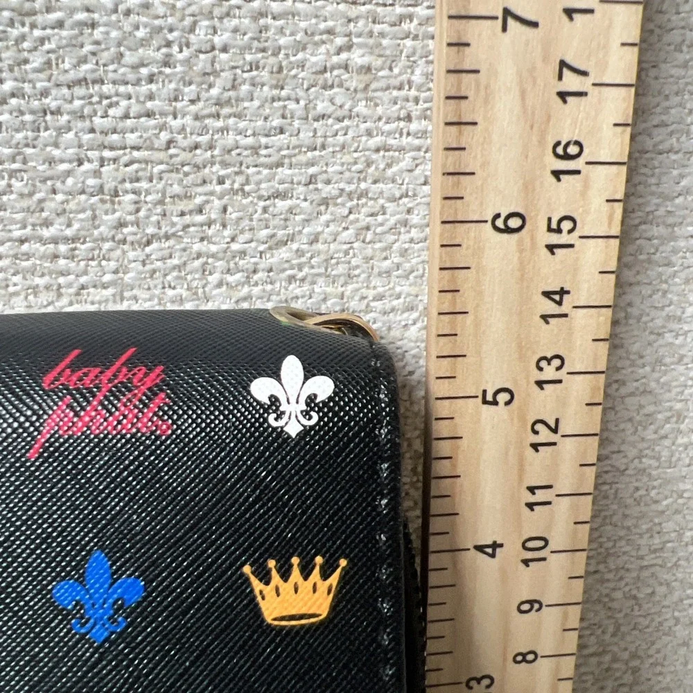 Baby Phat Cat Crown Black Crossbody Wristlet Shoulder Clutch‎ Handbag Hip Jazzy